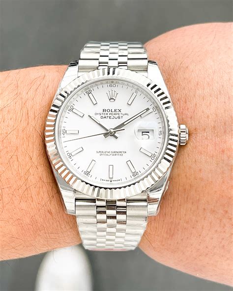 rolex datejust 41mm jubilee bracelet steel and white gold|rolex datejust 41mm two tone.